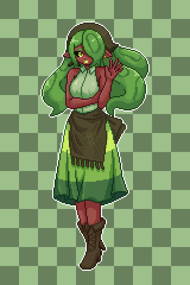 [OC] Emeralda Pixel Version! - Water-Resistant Vinyl Sticker!