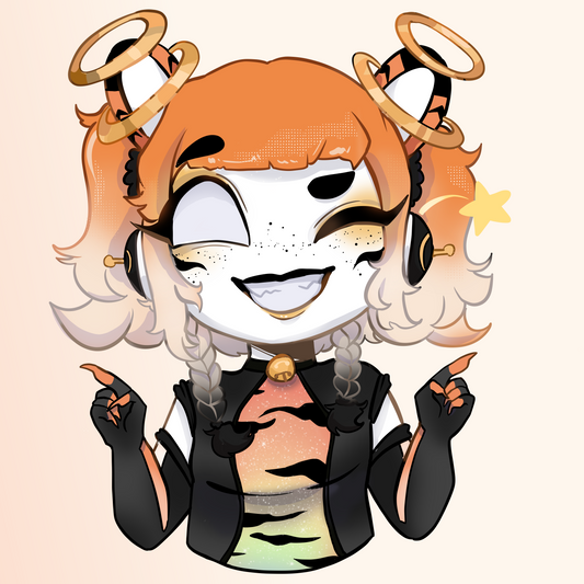 [OC] Falaria Tipeach (Chibi Point & Wink) - Water-Resistant Vinyl Sticker! - Water-Resistant Vinyl Sticker!