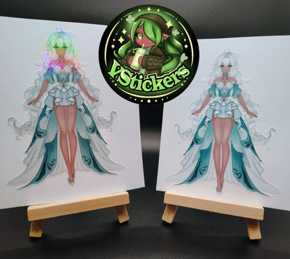 [OC] Rosileah the Winter Butterfly Anime Girl Sticker! Water-Resistant Vinyl Sticker!