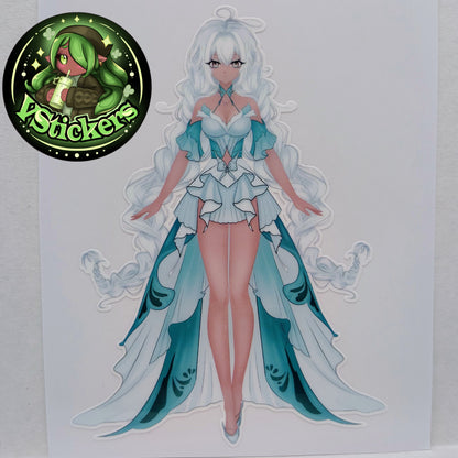 [OC] Rosileah the Winter Butterfly Anime Girl Sticker! Water-Resistant Vinyl Sticker!
