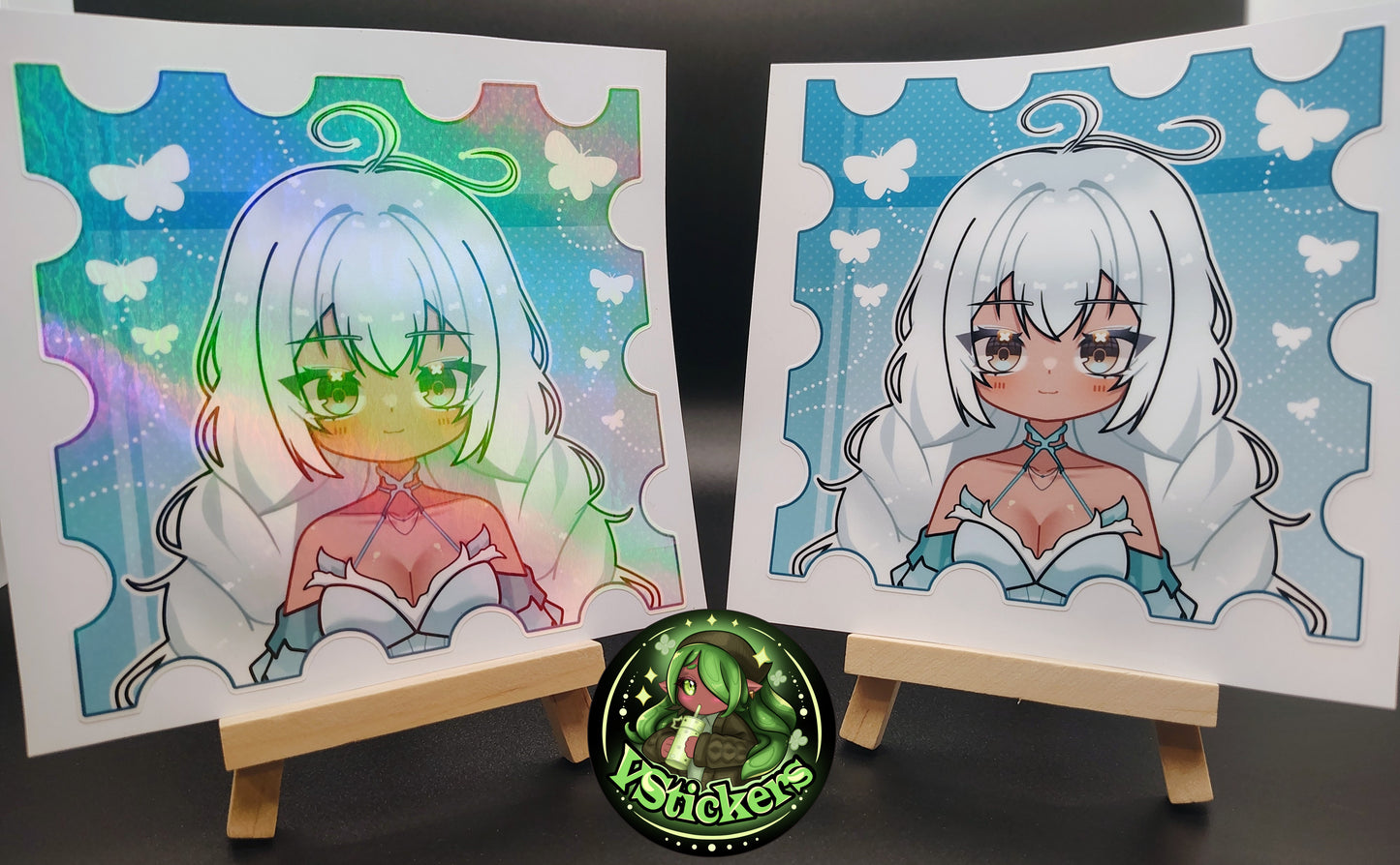 [OC] Rosileah the Winter Butterfly (Version #2) Anime Girl Sticker! Water-Resistant Vinyl Sticker!