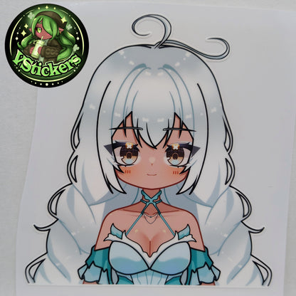 [OC] Rosileah the Winter Butterfly (Version #2) Anime Girl Sticker! Water-Resistant Vinyl Sticker!