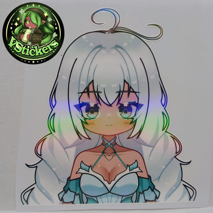 [OC] Rosileah the Winter Butterfly (Version #2) Anime Girl Sticker! Water-Resistant Vinyl Sticker!