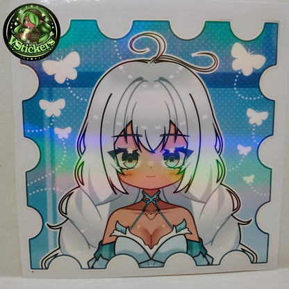 [OC] Rosileah the Winter Butterfly (Version #2) Anime Girl Sticker! Water-Resistant Vinyl Sticker!