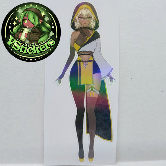 [OC] Selene X Assassin Outfit Anime Girl Sticker! Holographic Versions Available! Water-Resistant Vinyl Sticker!