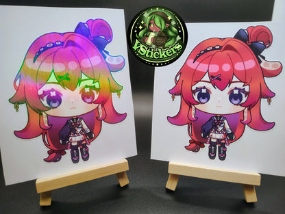 [VTuber] Chibi BerryCrepe Fan Art Sticker! Holographic Versions Available! Water-Resistant Vinyl Sticker!