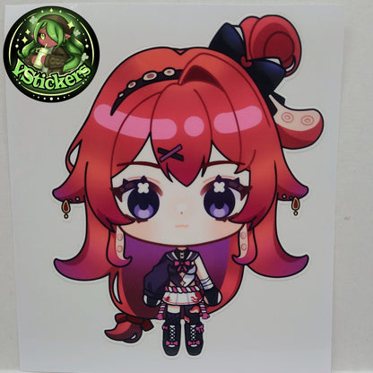 [VTuber] Chibi BerryCrepe Fan Art Sticker! Holographic Versions Available! Water-Resistant Vinyl Sticker!