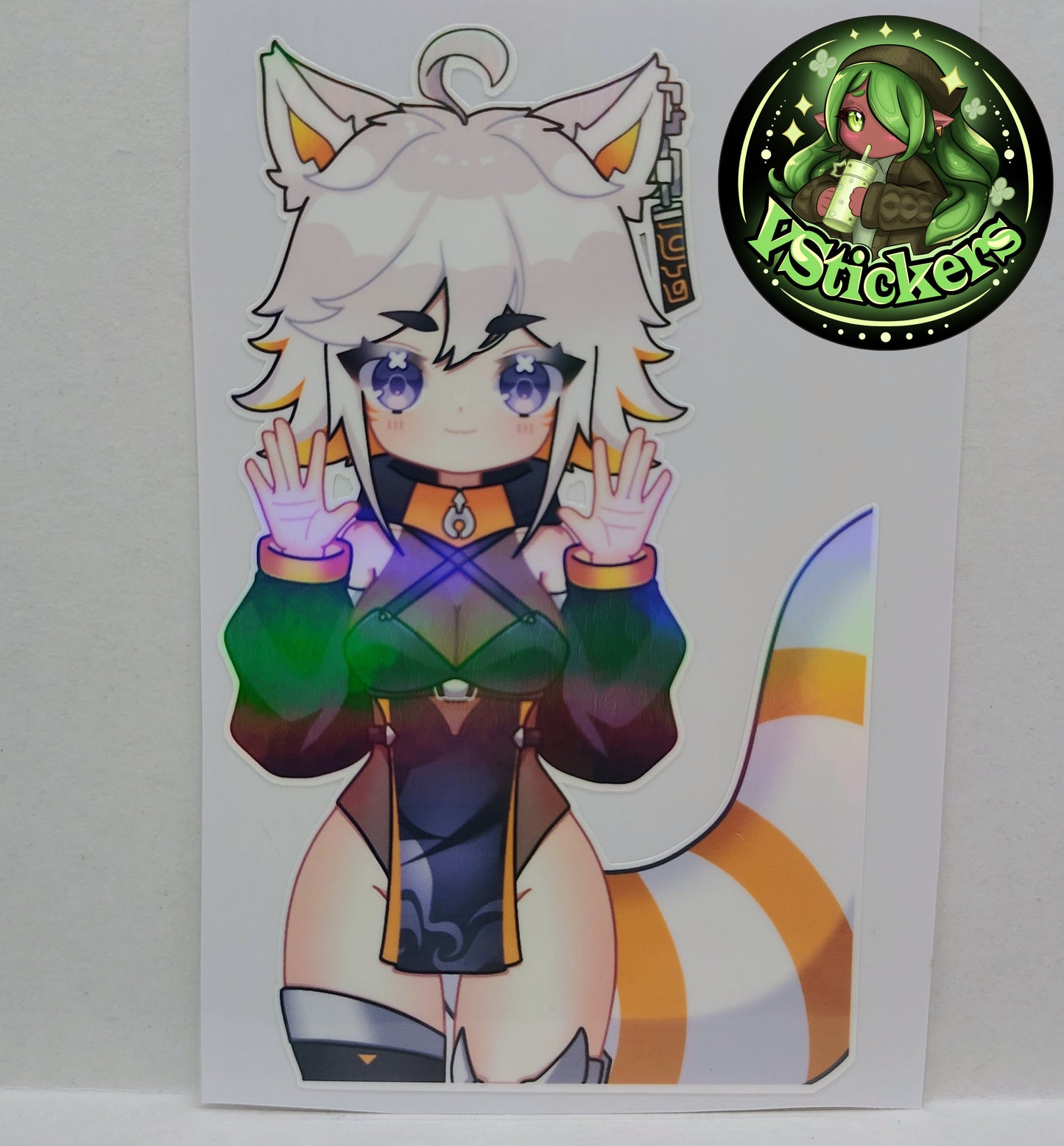 [VTuber] Deme Fan Art Sticker! Holographic Versions Available! Water-Resistant Vinyl Sticker!