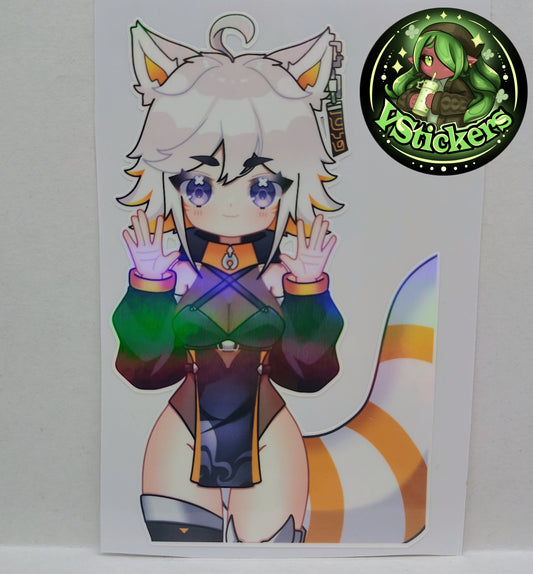 [VTuber] Deme Fan Art Sticker! Holographic Versions Available! Water-Resistant Vinyl Sticker!