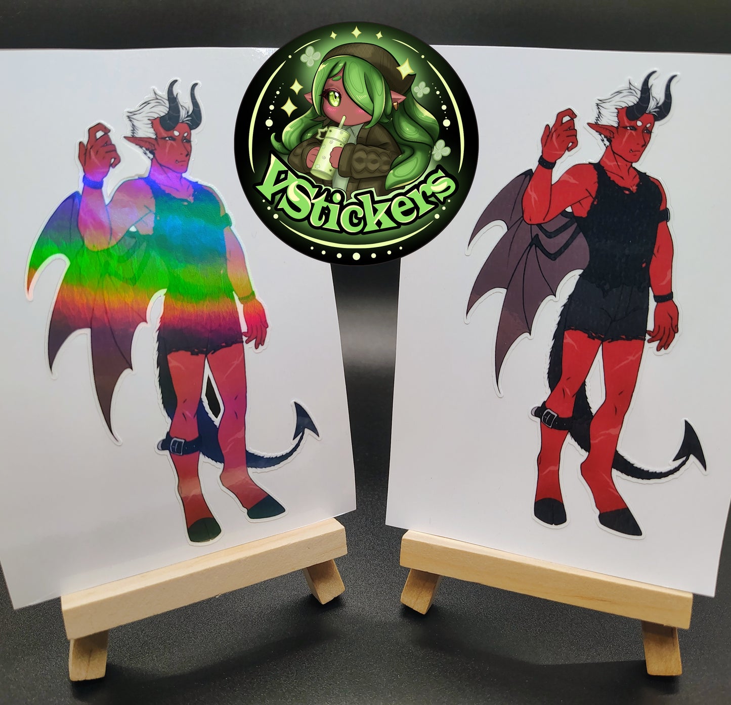 [OC] Wallie Crimson the Half-Demon Anime Man Sticker! Water-Resistant Vinyl Sticker!