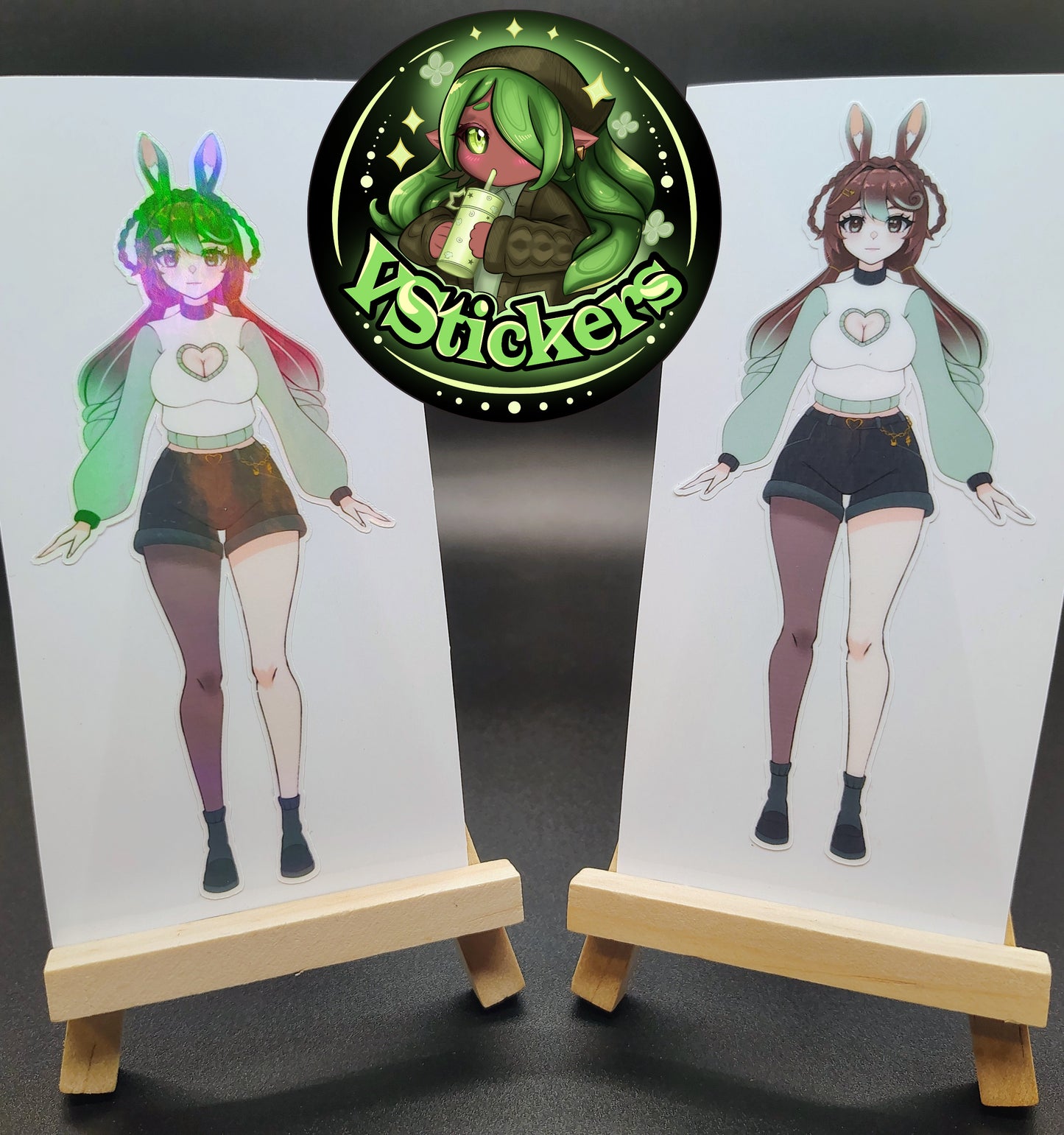 [OC] Marisa Chocomint Anime Girl Sticker! Holographic Versions Available! Water-Resistant Vinyl Sticker!