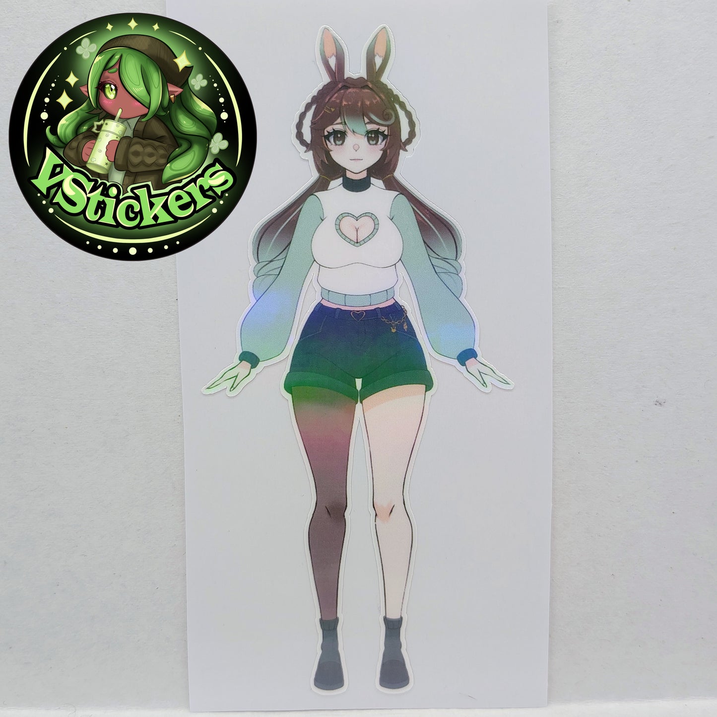 [OC] Marisa Chocomint Anime Girl Sticker! Holographic Versions Available! Water-Resistant Vinyl Sticker!