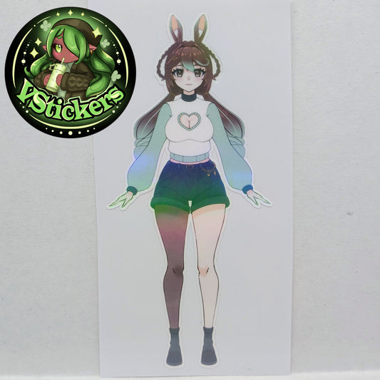 [OC] Marisa Chocomint Anime Girl Sticker! Holographic Versions Available! Water-Resistant Vinyl Sticker!