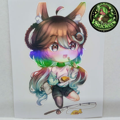[OC] Marisa Chocomint Anime Girl Sticker! Fishing Break Chibi Version!