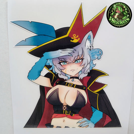 [VTuber] Captain Dandyfloss Fan Art Sticker! Holographic Versions Available! Water-Resistant Vinyl Sticker!