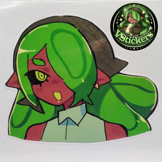 [OC] Emeralda Smile Peeker Water-Resistant Vinyl Sticker!
