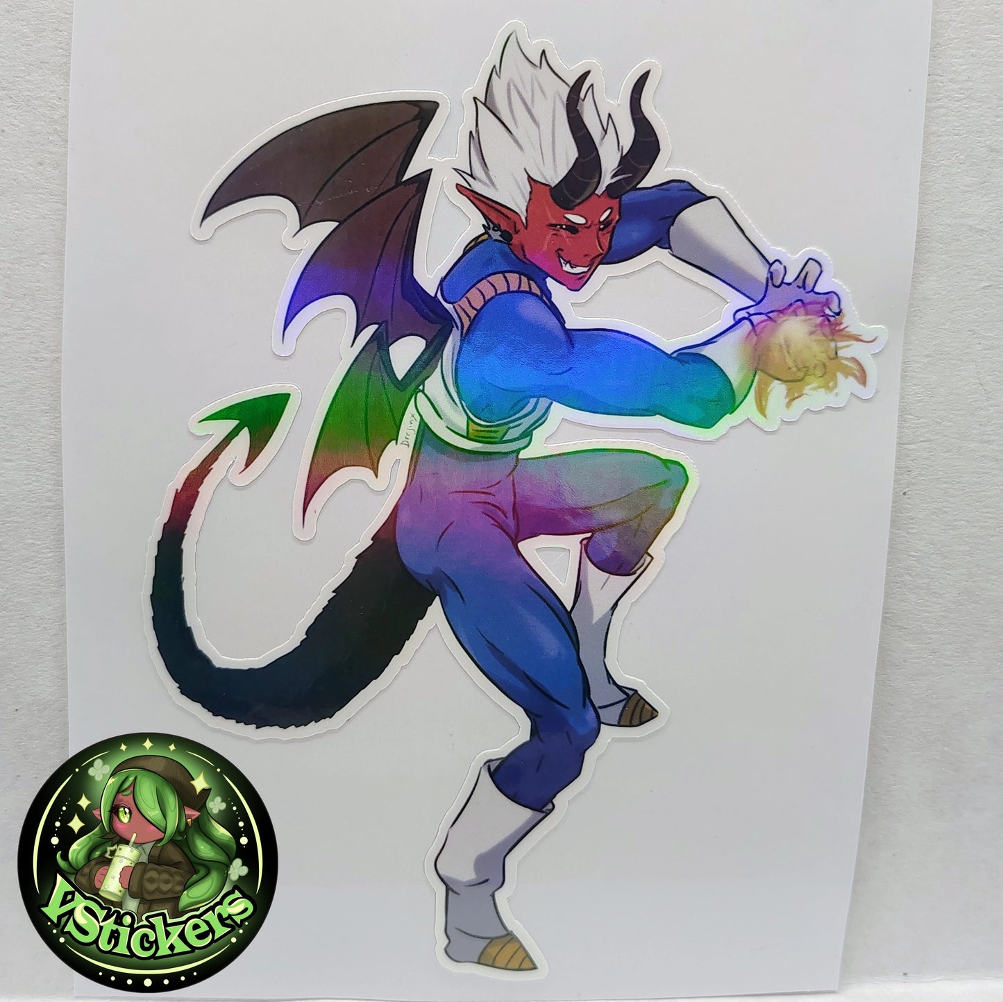 [OC] Wallie Crimson the Half-Demon - Vegeta Cosplay Water-Resistant Vinyl Sticker!