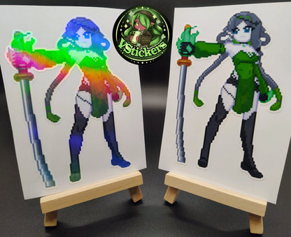 [OC] Pixel Yumikaze Phallura Fan Art Water-Resistant Vinyl Sticker!