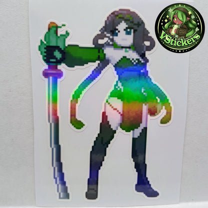 [OC] Pixel Yumikaze Phallura Fan Art Water-Resistant Vinyl Sticker!