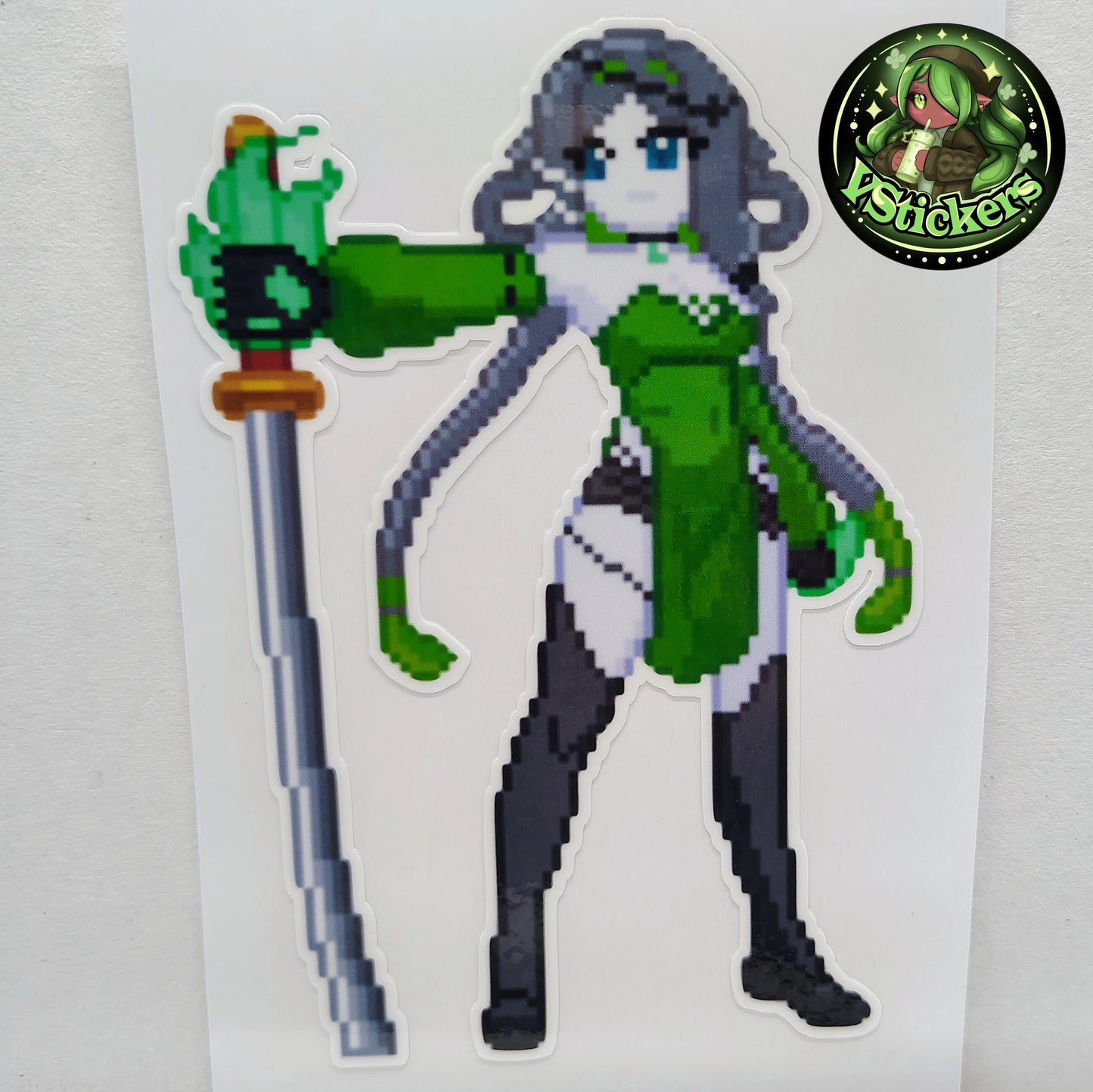 [OC] Pixel Yumikaze Phallura Fan Art Water-Resistant Vinyl Sticker!