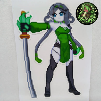 [OC] Pixel Yumikaze Phallura Fan Art Water-Resistant Vinyl Sticker!