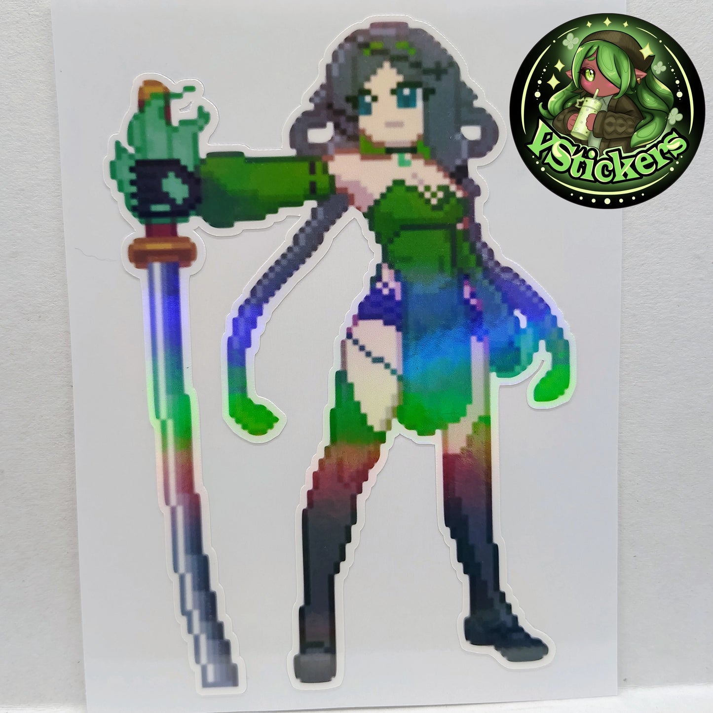 [OC] Pixel Yumikaze Phallura Fan Art Water-Resistant Vinyl Sticker!