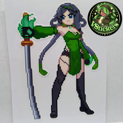 [OC] Pixel Yumikaze Phallura Fan Art Water-Resistant Vinyl Sticker!