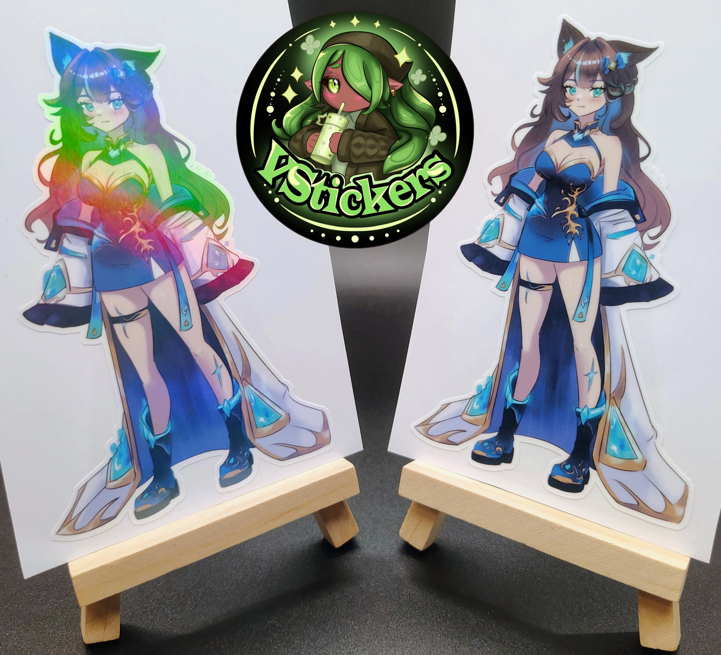 [OC] Crystal Carnie the Mythical Diamond Wolf Wizard Girl! Water-Resistant Vinyl Sticker!