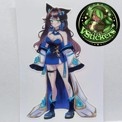 [OC] Crystal Carnie the Mythical Diamond Wolf Wizard Girl! Water-Resistant Vinyl Sticker!