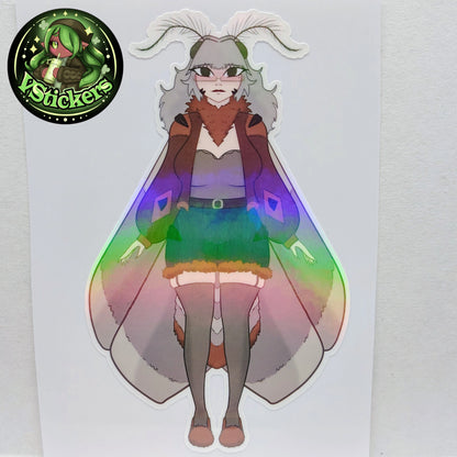 [OC] Suwa Buckshade the Bog Buck Moth Girl! - Water-Resistant Vinyl Sticker!