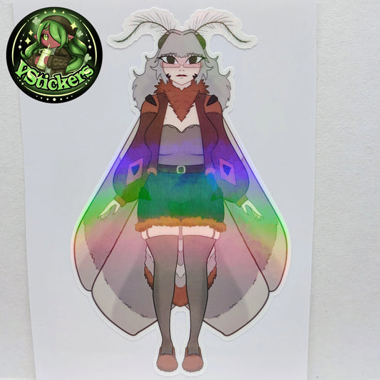 [OC] Suwa Buckshade the Bog Buck Moth Girl! - Water-Resistant Vinyl Sticker!