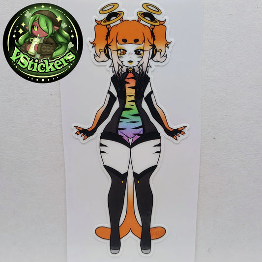 [OC] Falaria Tipeach the Alien "Tiger" Catgirl! - Water-Resistant Vinyl Sticker!