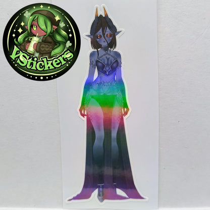 [OC] Atasha Hlaalu the Dark Elf Daedra! - Water-Resistant Vinyl Sticker!