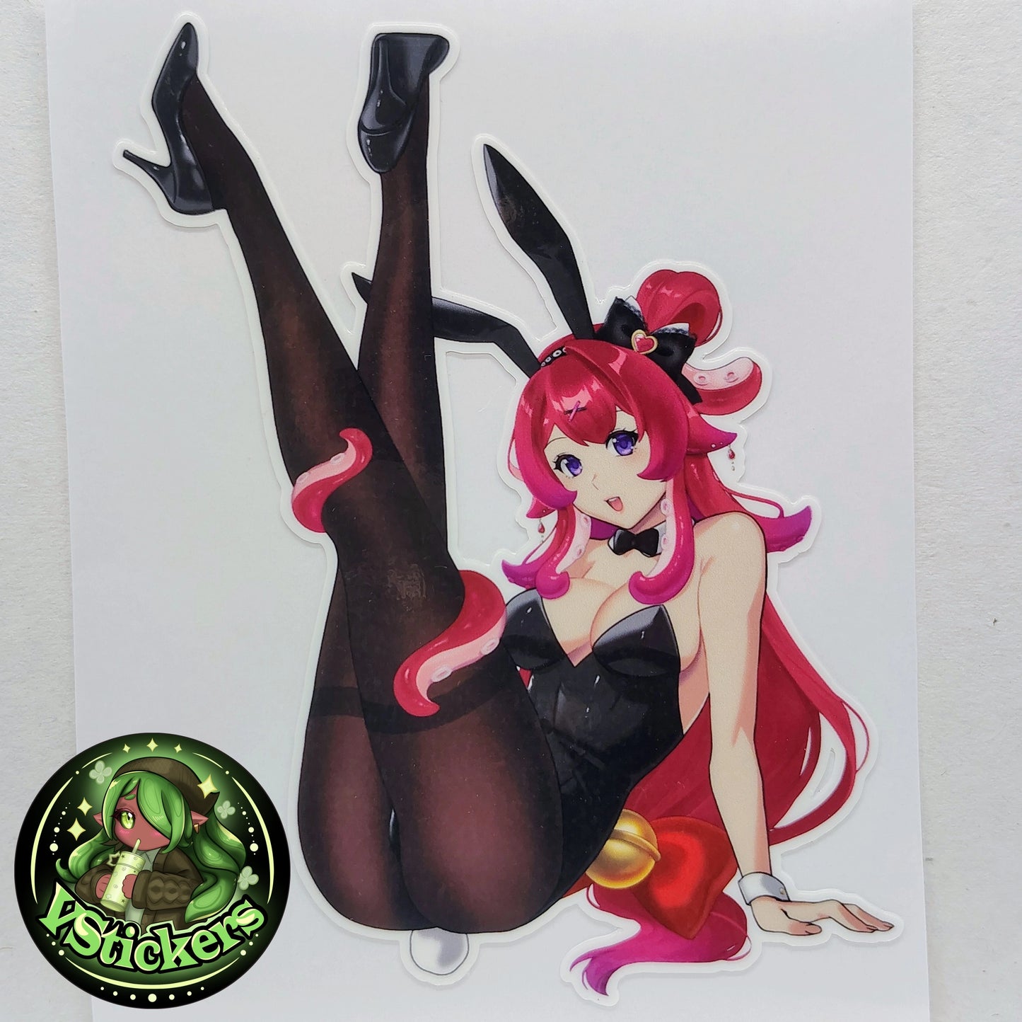 [VTuber] BerryCrepe Bunny Girl Sticker! Water-Resistant Vinyl Fan Art Sticker!