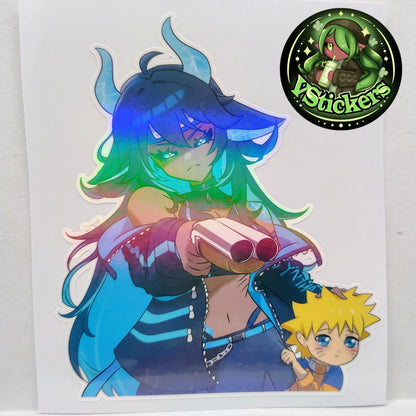 [VTuber] SynthwWave Protect Naruto Fan Art Sticker! Water-Resistant Vinyl Sticker!