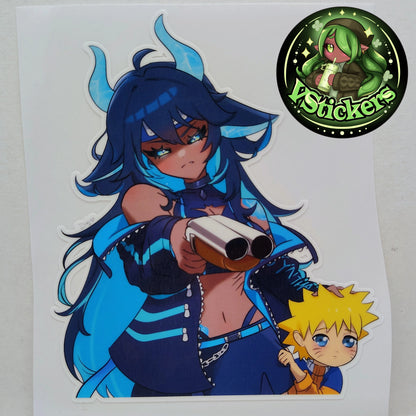 [VTuber] SynthwWave Protect Naruto Fan Art Sticker! Water-Resistant Vinyl Sticker!