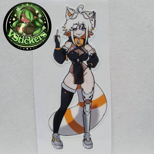 [VTuber] Deme IDGAF Fan Art Sticker! Water-Resistant Vinyl Sticker!