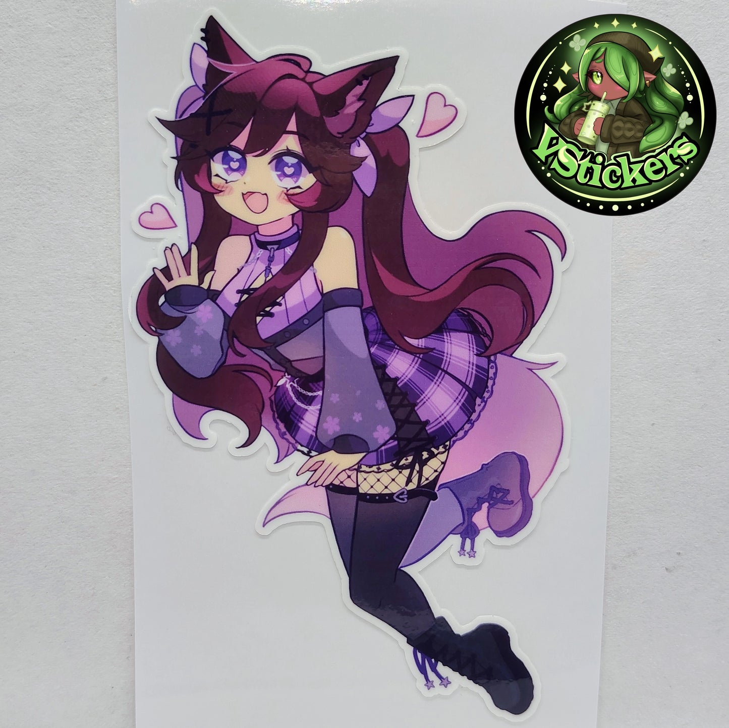 [VTuber] Akiphonic the Comfy Demon Fox Vtuber! - Water-Resistant Fan Art Vinyl Sticker!
