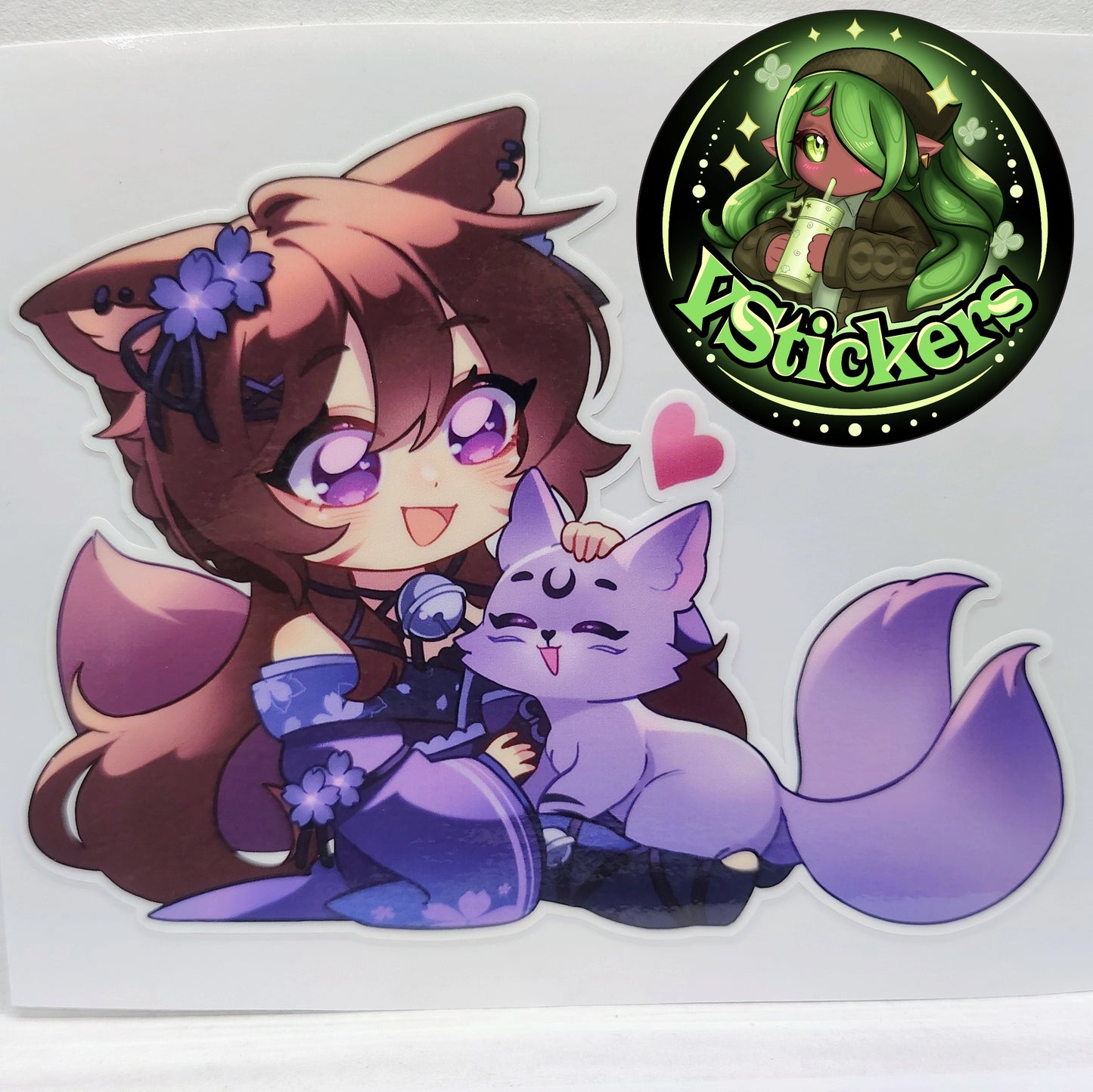[VTuber] Akiphonic & Fox Spirit! - Water-Resistant Fan Art Vinyl Sticker!