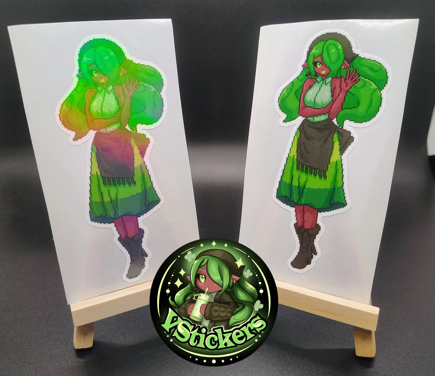 [OC] Emeralda Pixel Version! - Water-Resistant Vinyl Sticker!
