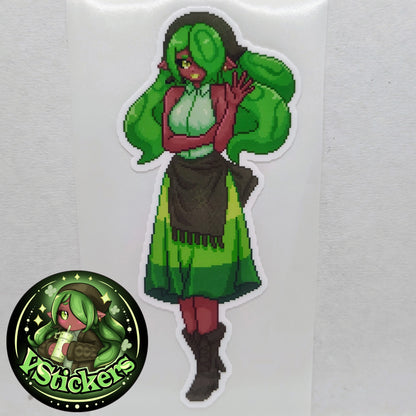 [OC] Emeralda Pixel Version! - Water-Resistant Vinyl Sticker!