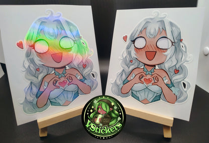 [OC] Rosileah Chibi Heart Sticker! Water-Resistant Vinyl Sticker!