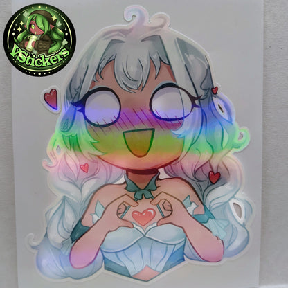 [OC] Rosileah Chibi Heart Sticker! Water-Resistant Vinyl Sticker!