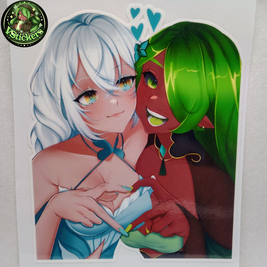 [OC] Emeralda & Rosileah Sticker! - Water-Resistant Vinyl Sticker!