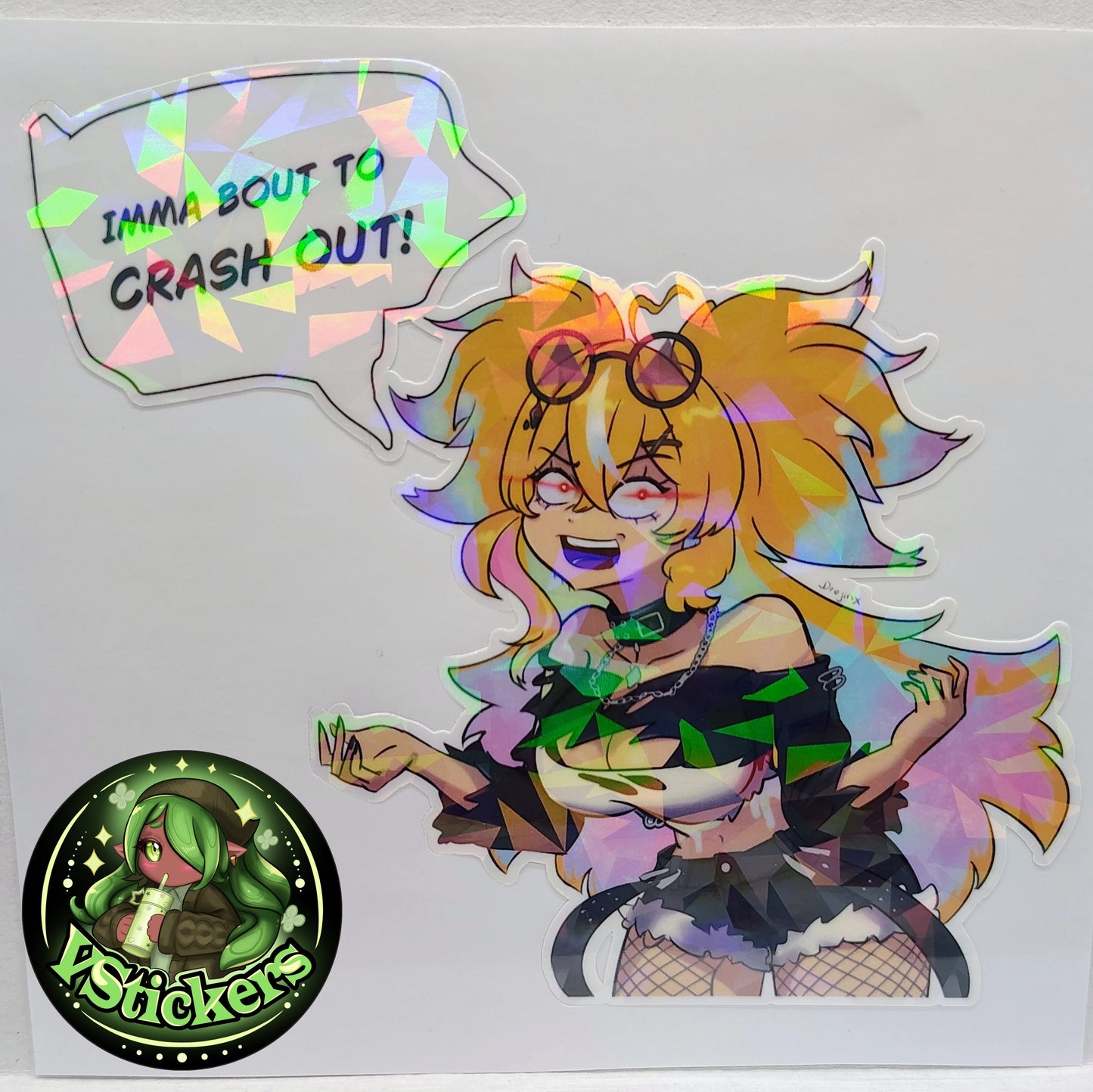 [VTuber] Arielle Crashout Mode Activated Fan Art Sticker! - Water-Resistant Fan Art Vinyl Sticker!