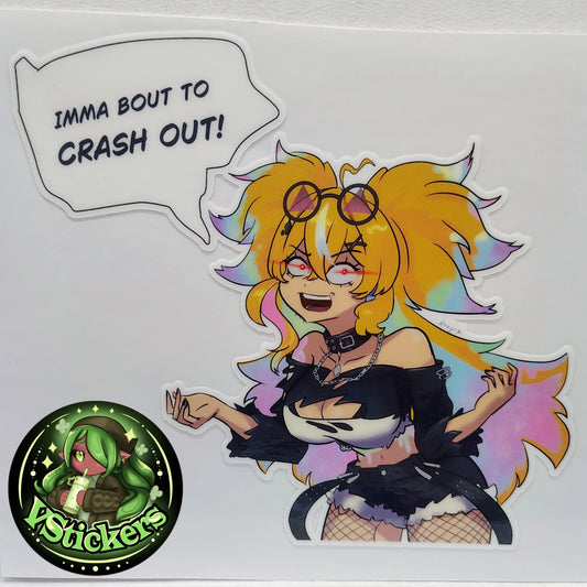[VTuber] Arielle Crashout Mode Activated Fan Art Sticker! - Water-Resistant Fan Art Vinyl Sticker!