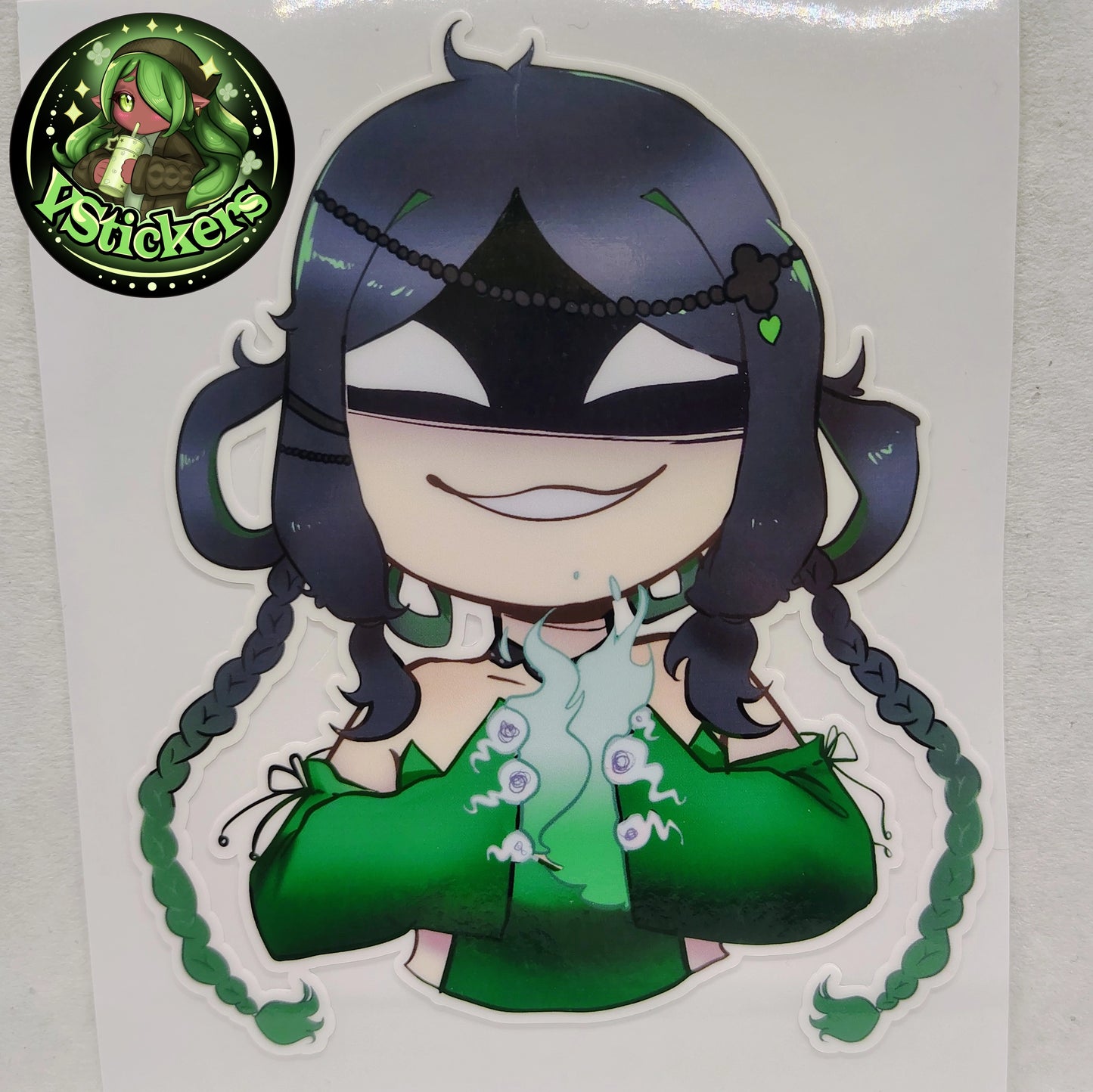 [OC] Yumikaze Phallura Smirking Chibi Sticker! Water-Resistant Vinyl Sticker!