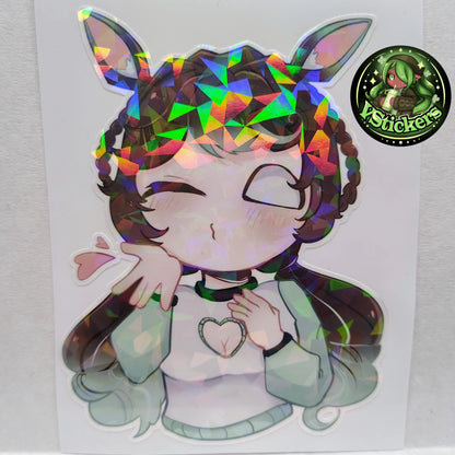 [OC] Marisa Chocomint Kissy Face Chibi Sticker! Water-Resistant Vinyl Sticker!