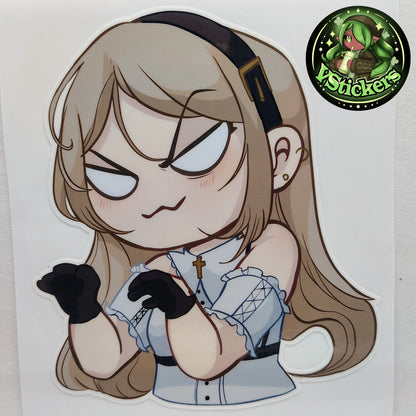 [OC] Crossia Thalius Sneaky Chibi Sticker! - Water-Resistant Vinyl Sticker!