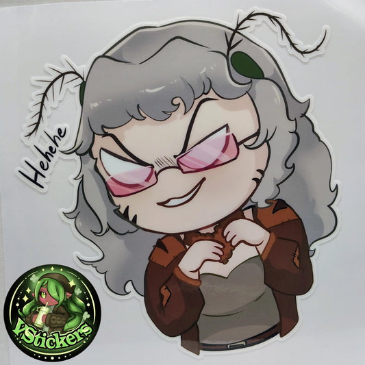 [OC] Suwa Buckshade Plotting Chibi Sticker! - Water-Resistant Vinyl Sticker!